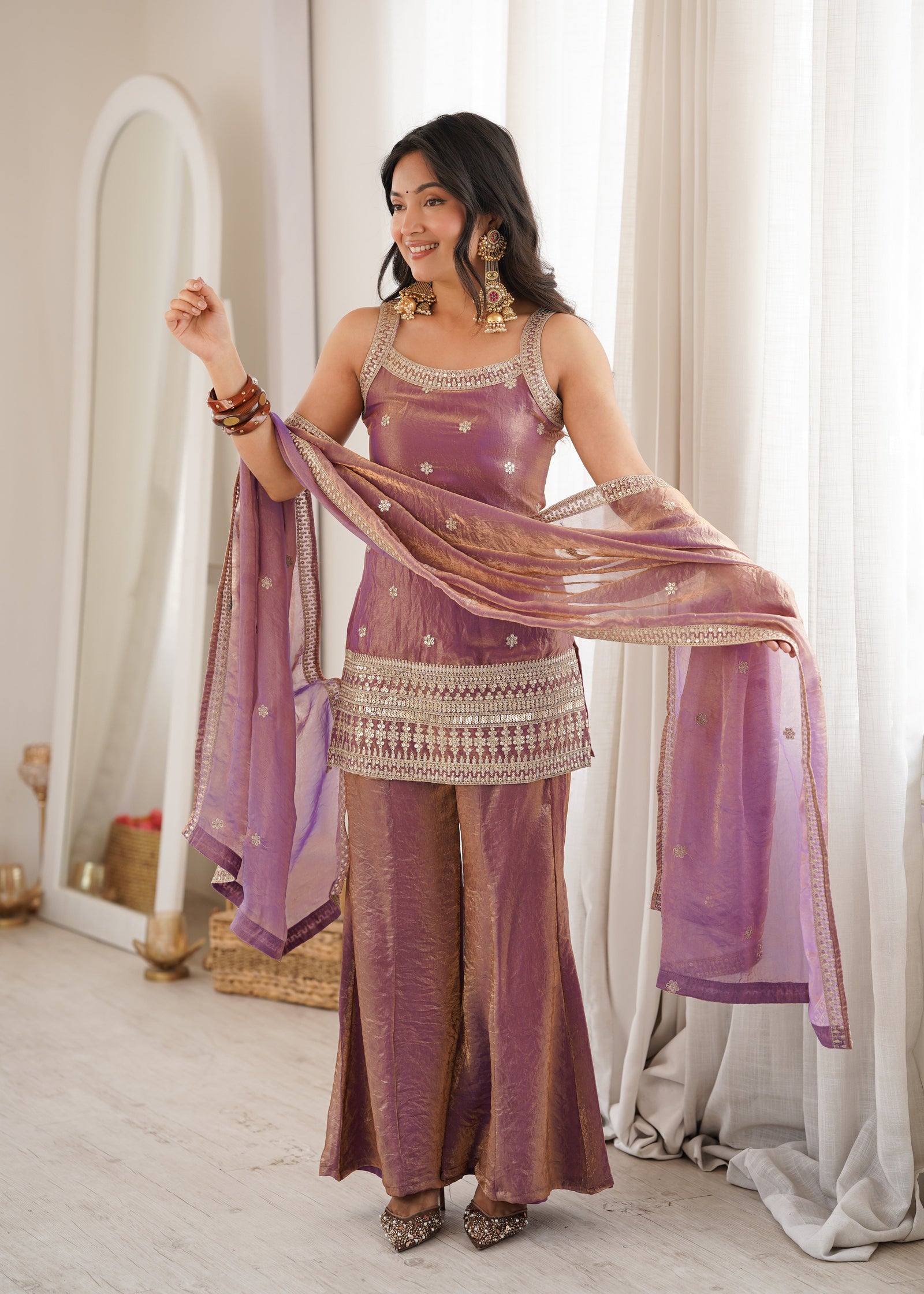 Onion Trendy Silk Kurta Set with Dupatta ClothsVilla