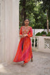 Load image into Gallery viewer, Orange Bandhani Print Faux Georgette Kurti with Kutchi Patchwork ClothsVilla