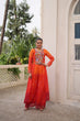 Load image into Gallery viewer, Orange Bandhani Print &amp; Kutchi Gamthi Patchwork Top with Matching Bottom Set ClothsVilla