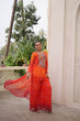 Load image into Gallery viewer, Orange Bandhani Print &amp; Kutchi Gamthi Patchwork Top with Matching Bottom Set ClothsVilla