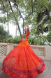 Load image into Gallery viewer, Orange Bandhani Print Lehenga with Kutchi Gamthi Patchwork &amp; Matching Blouse ClothsVilla