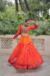 Load image into Gallery viewer, Orange Bandhani Print Lehenga with Kutchi Gamthi Patchwork &amp; Matching Blouse ClothsVilla