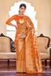 Load image into Gallery viewer, Orange Color Weaving Work Organza Saree Clothsvilla