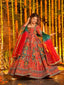 Orange Crepe Pure Embroidered Gown Set ClothsVilla