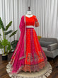 Load image into Gallery viewer, Orange Designer Faux Georgette Lehenga Choli with Thread &amp; Sequin Embroidery and Dupatta – 4 Meter Flair, Fully Stitched ClothsVilla
