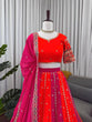 Load image into Gallery viewer, Orange Designer Faux Georgette Lehenga Choli with Thread &amp; Sequin Embroidery and Dupatta – 4 Meter Flair, Fully Stitched ClothsVilla