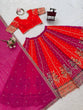 Load image into Gallery viewer, Orange Designer Faux Georgette Lehenga Choli with Thread &amp; Sequin Embroidery and Dupatta – 4 Meter Flair, Fully Stitched ClothsVilla