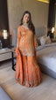 Orange Designer Faux Georgette Sharara Set with Thread & Sequin Work – Fully Stitched ClothsVilla