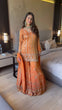 Load image into Gallery viewer, Orange Designer Faux Georgette Sharara Set with Thread &amp; Sequin Work – Fully Stitched ClothsVilla