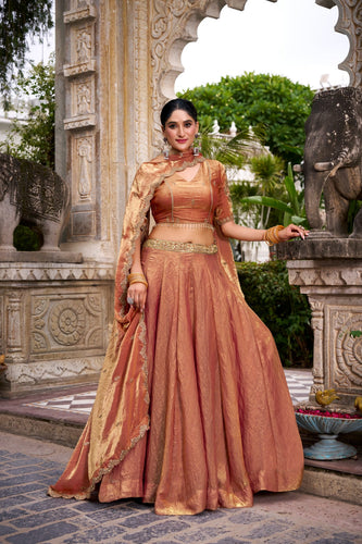 Orange Designer Fendi Lehenga Choli Set with Sequins & Thread Embroidery  Heavy Flair Stitched Lehenga with Dupatta ClothsVilla