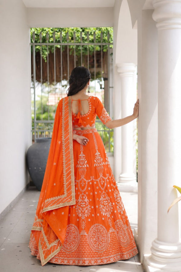 Orange Designer Lehenga Choli ClothsVilla