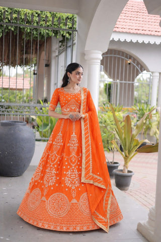 Orange Designer Lehenga Choli ClothsVilla