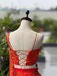Load image into Gallery viewer, Orange Designer Organza Lehenga Set with Corset Blouse, Dupatta &amp; Batwa ClothsVilla