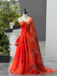 Load image into Gallery viewer, Orange Designer Organza Lehenga Set with Corset Blouse, Dupatta &amp; Batwa ClothsVilla