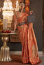 Orange Elegant Banarasi Silk Blend Saree with Woven Design & Tassel Detailing ClothsVilla