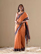 Load image into Gallery viewer, Orange Elegant Banarasi Silk Blend Saree with Zari Woven Border ClothsVilla