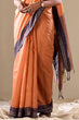 Load image into Gallery viewer, Orange Elegant Banarasi Silk Blend Saree with Zari Woven Border ClothsVilla
