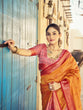 Load image into Gallery viewer, Orange Elegant Banarasi Silk Blend Saree with Zari Woven Design ClothsVilla