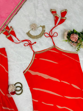 Orange Elegant Digital Print Sharara Set ClothsVilla