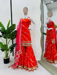 Load image into Gallery viewer, Orange Elegant Digital Print Sharara Set ClothsVilla