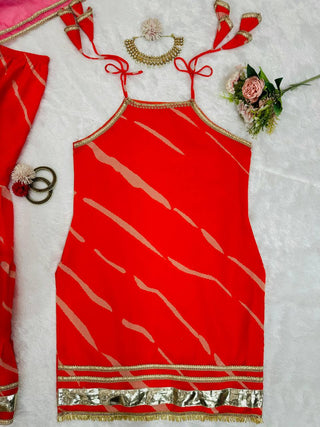 Orange Elegant Digital Print Sharara Set ClothsVilla