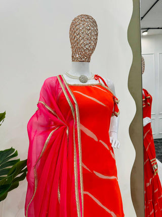 Orange Elegant Digital Print Sharara Set ClothsVilla