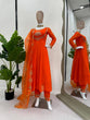 Load image into Gallery viewer, Orange Elegant Faux Georgette Gown– Grace Meets Style ClothsVilla