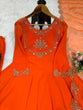 Load image into Gallery viewer, Orange Elegant Faux Georgette Gown– Grace Meets Style ClothsVilla