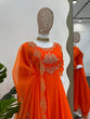 Load image into Gallery viewer, Orange Elegant Faux Georgette Gown– Grace Meets Style ClothsVilla