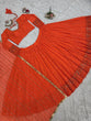 Load image into Gallery viewer, Orange Elegant Faux Georgette Lehenga Choli Set with Thread &amp; Sequin Work ClothsVilla