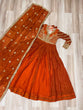 Load image into Gallery viewer, Orange Elegant Fendy Fabric Embroidered Gown with Dupatta Set ClothsVilla