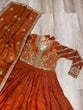 Load image into Gallery viewer, Orange Elegant Fendy Fabric Embroidered Gown with Dupatta Set ClothsVilla