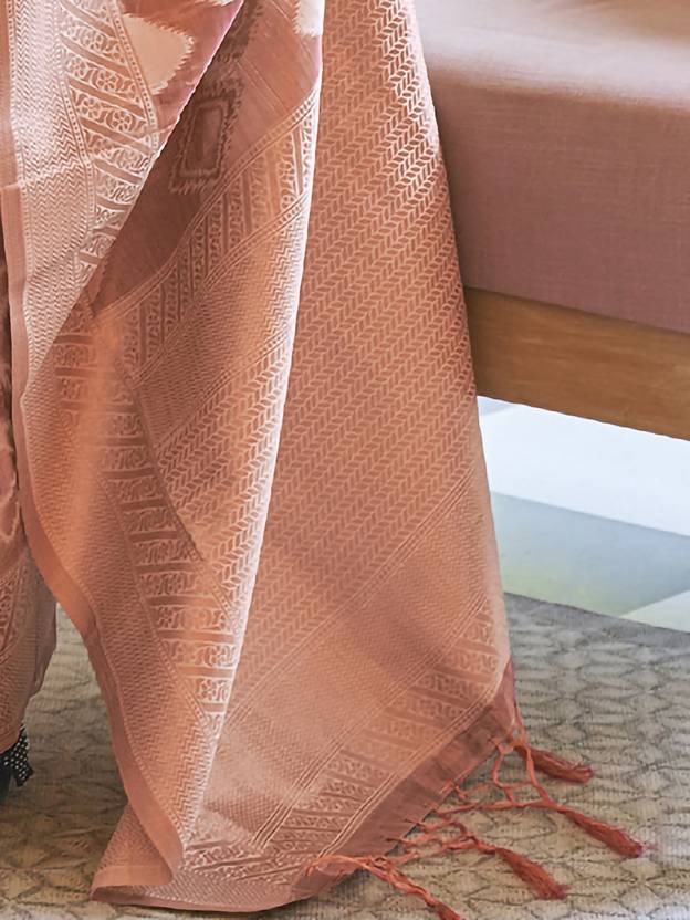 Orange Elegant Handloom Organza Woven Bollywood Saree with Unstitched Blouse Piece ClothsVilla