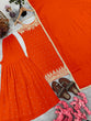 Load image into Gallery viewer, Orange Elegant Heavy Faux Georgette Handworked Sharara Set with Dupatta – Beads, Mirror &amp; Sequin Embroidery ClothsVilla