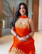 Load image into Gallery viewer, Orange Elegant Heavy Faux Georgette Handworked Sharara Set with Dupatta – Beads, Mirror &amp; Sequin Embroidery ClothsVilla