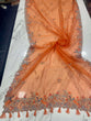 Load image into Gallery viewer, Orange Elegant Organza Saree with Zari, Dori &amp; Real Mirror Work | Unstitched Bangalori Silk Blouse ClothsVilla