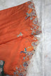 Load image into Gallery viewer, Orange Elegant Organza Saree with Zari, Dori &amp; Real Mirror Work | Unstitched Bangalori Silk Blouse ClothsVilla