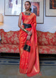 Load image into Gallery viewer, Orange Elegant Printed Chanderi Silk Blend Saree with Tassel Detailing ClothsVilla