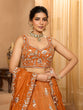 Load image into Gallery viewer, Orange Elegant Tissue Lehenga Choli with Matching Dupatta – Sequins, Stones &amp; Thread Embroidery Festive &amp; Party Wear ClothsVilla