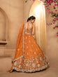 Load image into Gallery viewer, Orange Elegant Tissue Lehenga Choli with Matching Dupatta – Sequins, Stones &amp; Thread Embroidery Festive &amp; Party Wear ClothsVilla