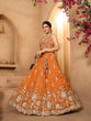 Load image into Gallery viewer, Orange Elegant Tissue Lehenga Choli with Matching Dupatta – Sequins, Stones &amp; Thread Embroidery Festive &amp; Party Wear ClothsVilla