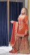 Load image into Gallery viewer, Orange Embroidered Faux Georgette Plazzo Set with Sequins Work &amp; Lace Dupatta ClothsVilla