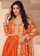 Load image into Gallery viewer, Orange Embroidered Gown &amp; Dupatta ClothsVilla