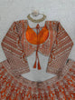 Load image into Gallery viewer, Orange Faux Georgette Semi-Stitched Lehenga Set with Coding Dori &amp; Sequin Work ClothsVilla