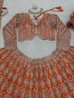 Load image into Gallery viewer, Orange Faux Georgette Semi-Stitched Lehenga Set with Coding Dori &amp; Sequin Work ClothsVilla