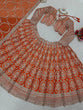 Load image into Gallery viewer, Orange Faux Georgette Semi-Stitched Lehenga Set with Coding Dori &amp; Sequin Work ClothsVilla