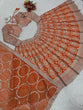 Load image into Gallery viewer, Orange Faux Georgette Semi-Stitched Lehenga Set with Coding Dori &amp; Sequin Work ClothsVilla