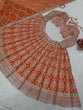 Load image into Gallery viewer, Orange Faux Georgette Semi-Stitched Lehenga Set with Coding Dori &amp; Sequin Work ClothsVilla