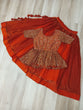 Load image into Gallery viewer, Orange Fendy Fabric Full-Stitched Lehenga Set with Sequins Embroidered Peplum Blouse ClothsVilla