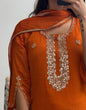 Load image into Gallery viewer, Orange Georgette Embroidered Top Palazzo Set